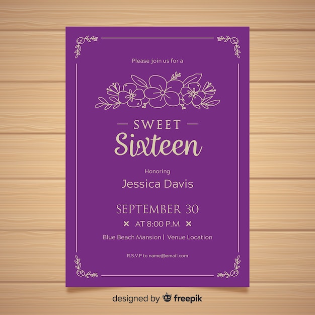 Sweet sixteen birthday invitation