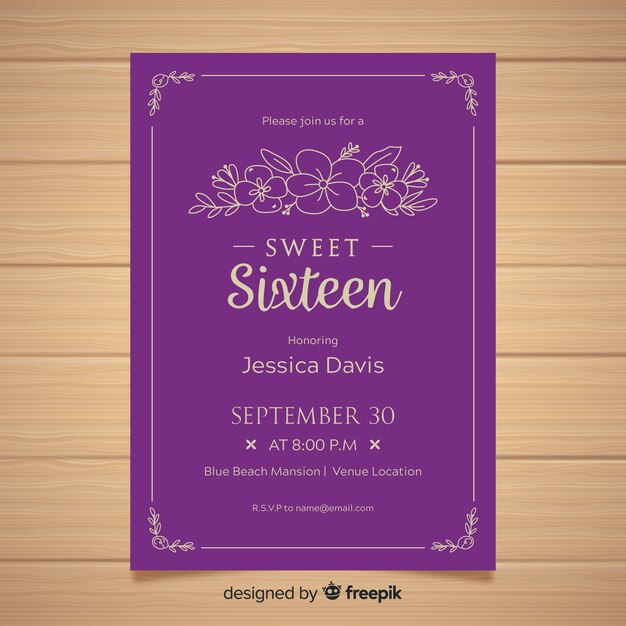 Sweet sixteen birthday invitation