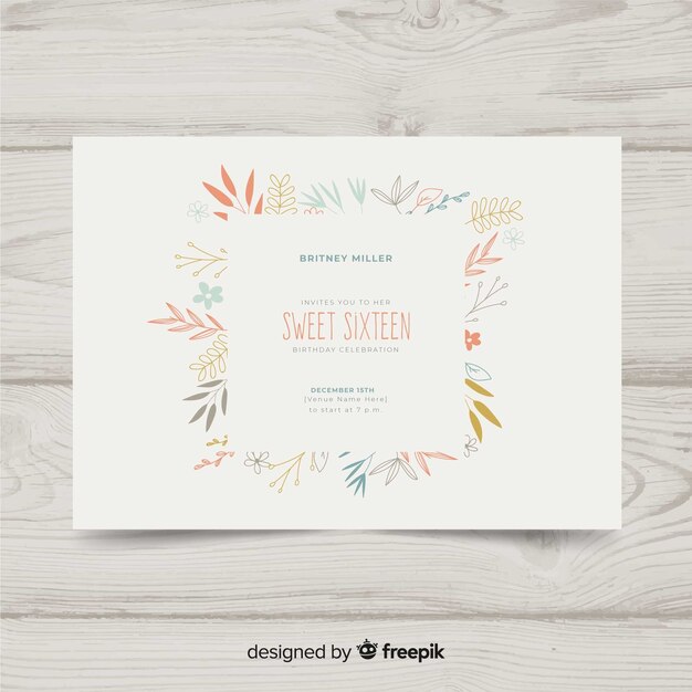 Sweet sixteen birthday invitation