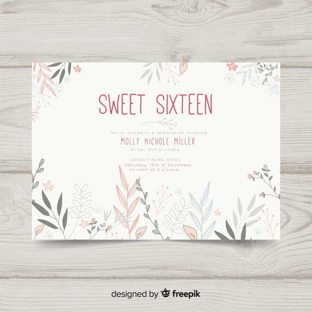 Sweet sixteen birthday invitation