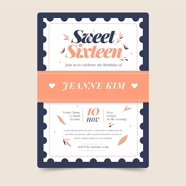 Sweet sixteen birthday invitation