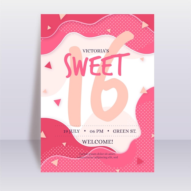 Sweet sixteen birthday invitation