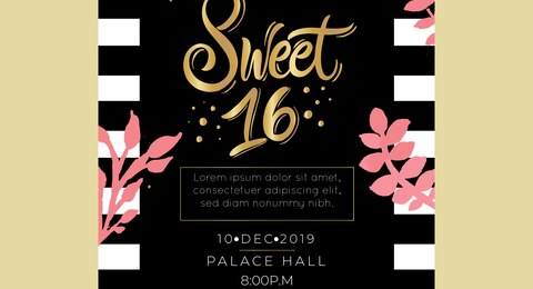 Sweet 16 Invitation画像