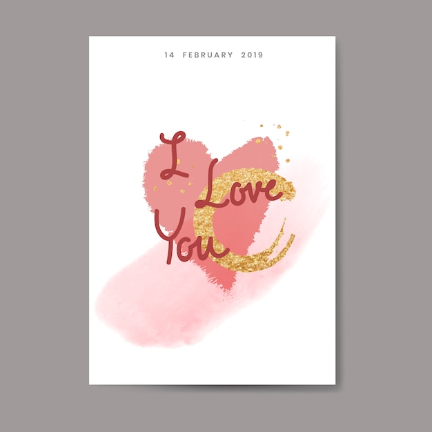 Free vector sweet valentine card and typography design