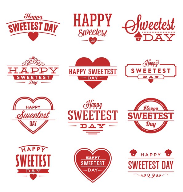 Sweetest day badges collection