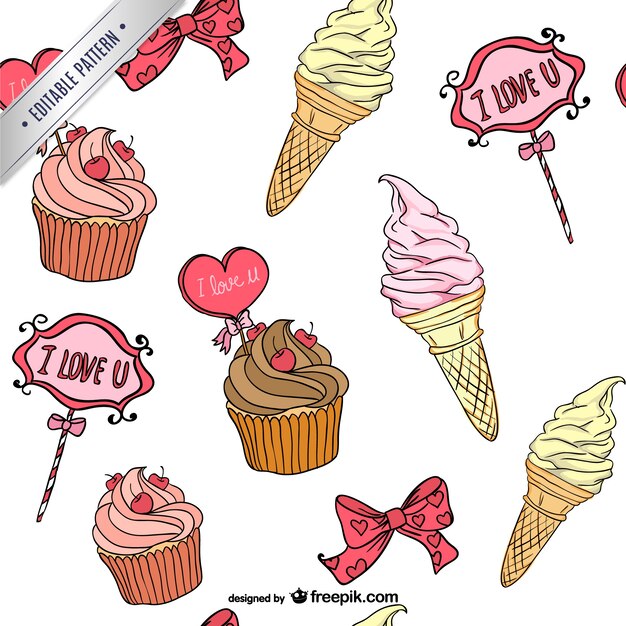 Free vector sweets pattern