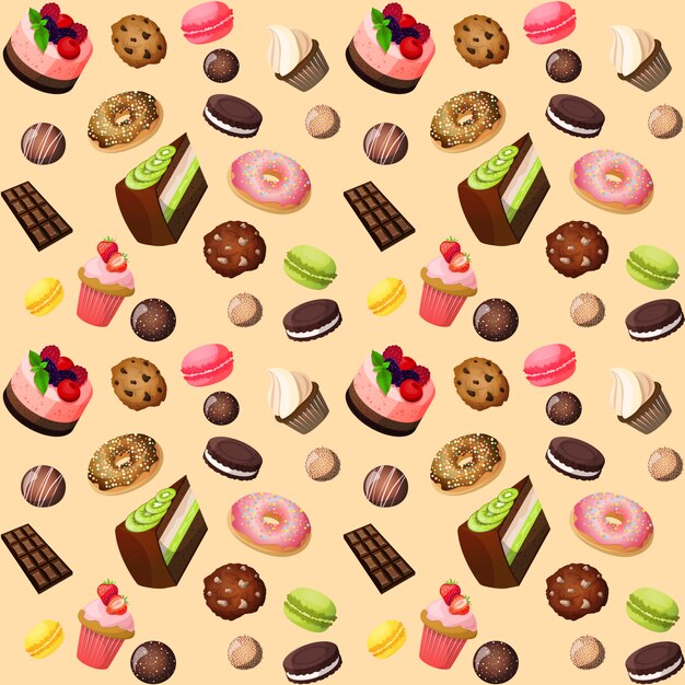 Sweets seamless background