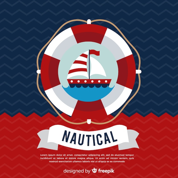 Free vector swimmer nautical background