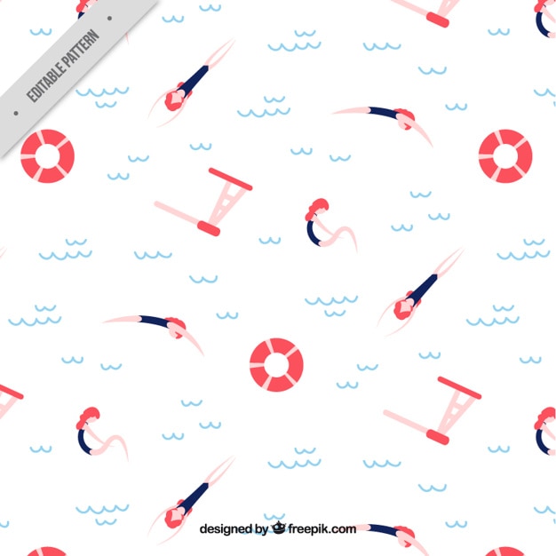 Free vector swimmer with float pattern