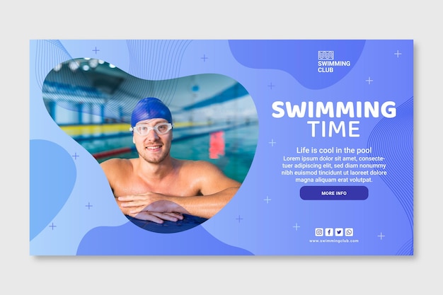 Swimming banner template