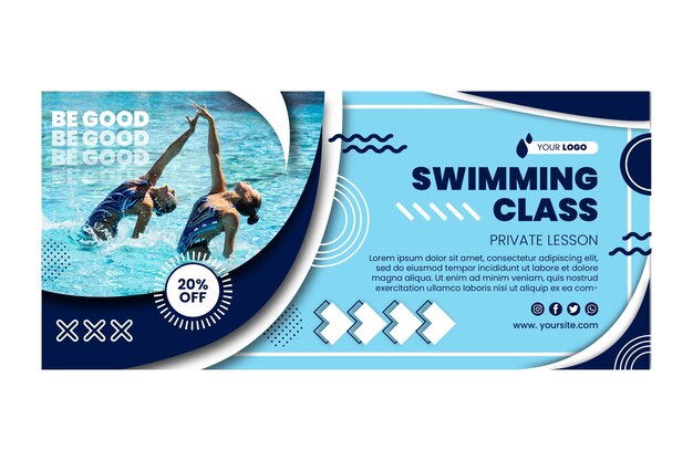 Swimming class banner template