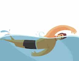 Free vector swimming flat illustration