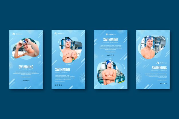 Swimming instagram stories template