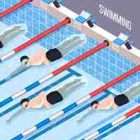 Vettore gratuito piscina per persone interessate all'illustrazione di vettore di sport