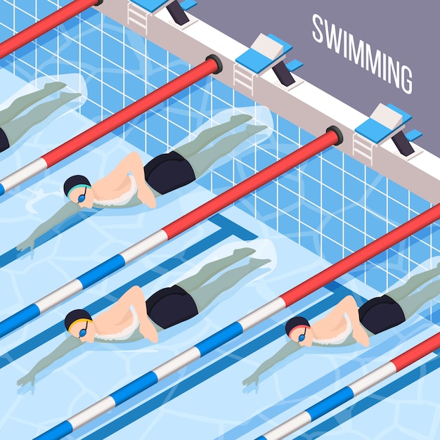 Swimming pool for people interested in sports vector illustration