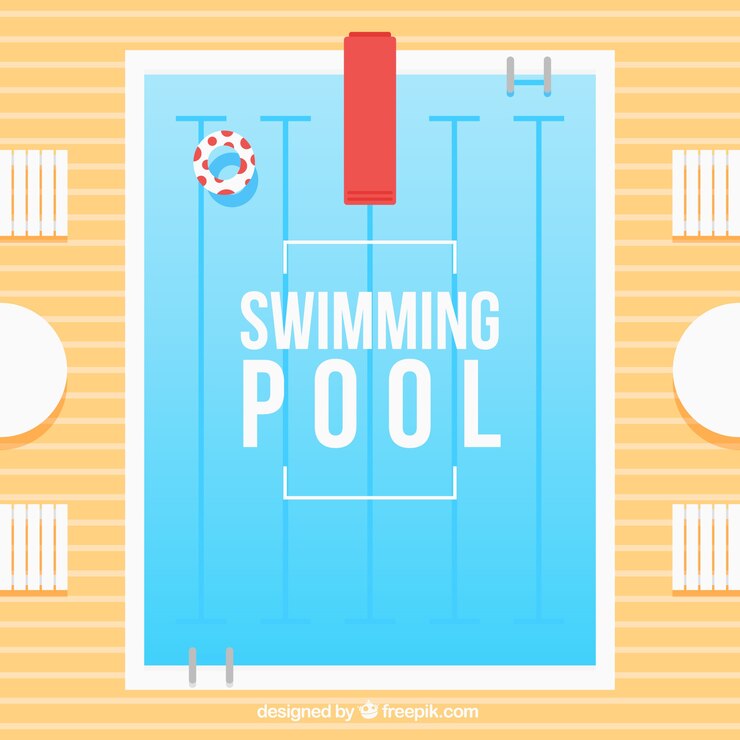 Free Vector swimming pool in a top view background