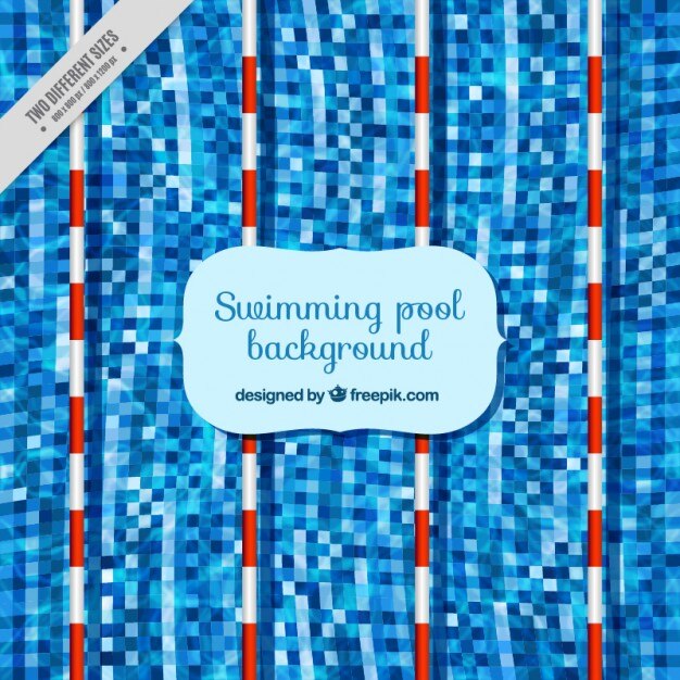 Free vector swimming pool with blue tiles background