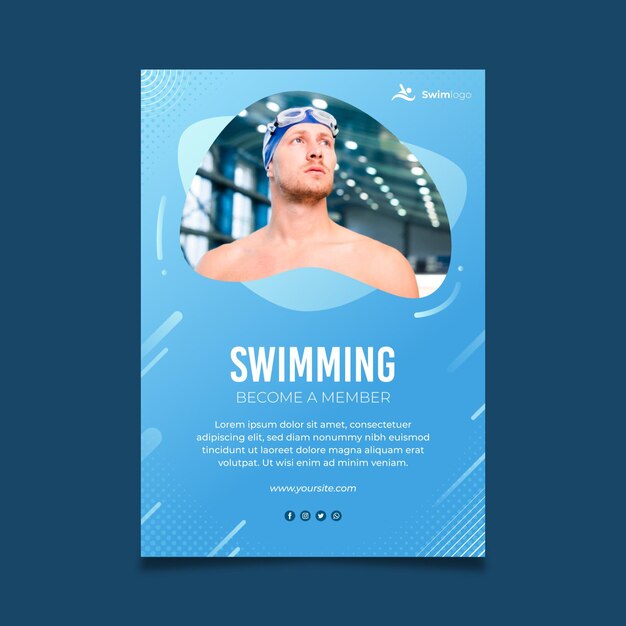Swimming poster template