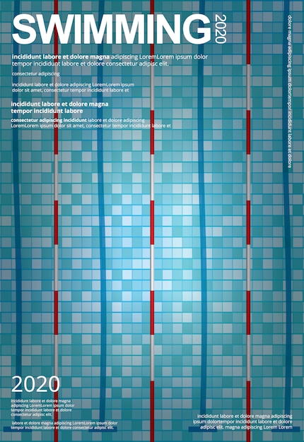 수영 스포츠 포스터 디자인 템플릿 일러스트