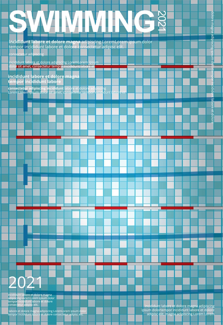 Free Vector swimming sports poster template