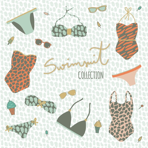 Free vector swimsuit collection design