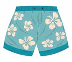 無料ベクター 花柄ショート水着