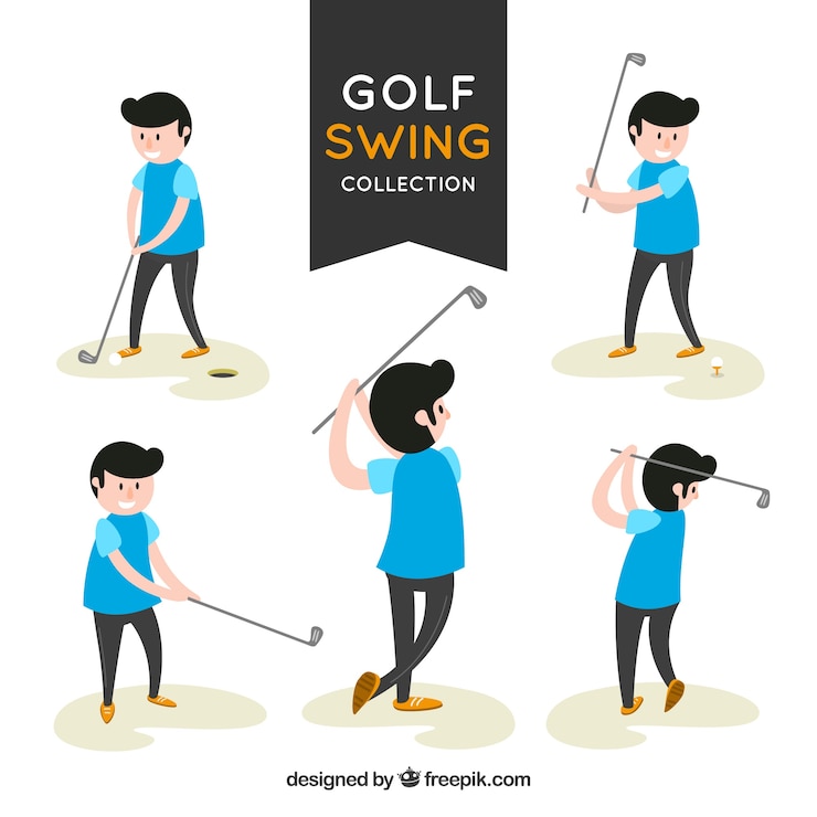 Free Vector swing golf collection with players