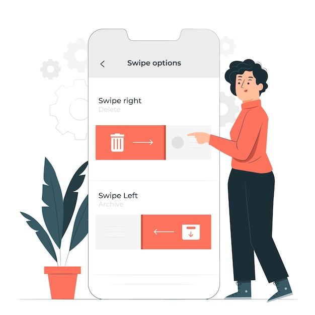 Free vector swipe options concept illustration