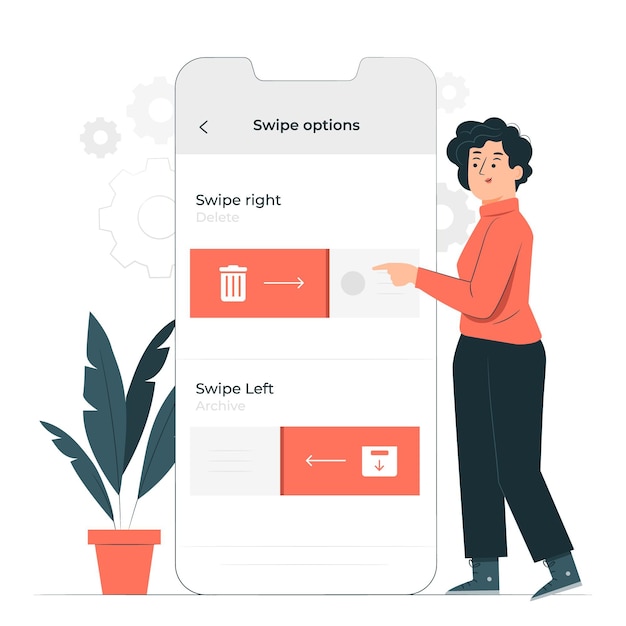 Бесплатное векторное изображение Иллюстрация концепции вариантов смахивания