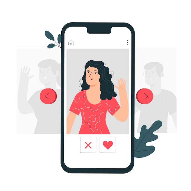 Swipe profiles concept illustration