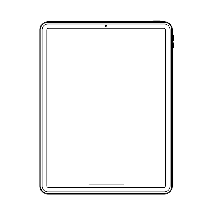 無料Vector ui ux デザインのためのタブレットのアウトラインをスワイプ