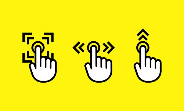 タッチジェスチャーのアイコン 無料のベクター