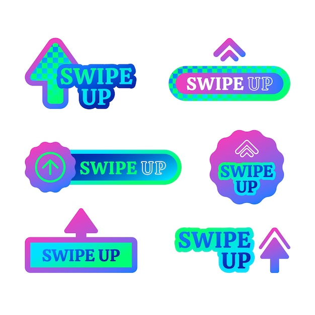 Free vector swipe up button set