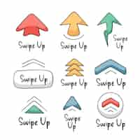 Free vector swipe up button set