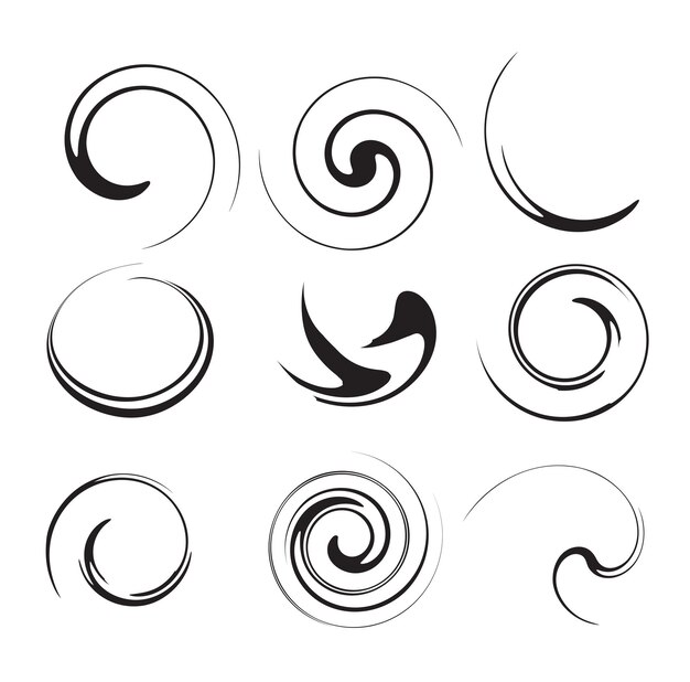 Swirl brushes line vector illustration