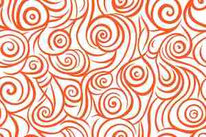 Free vector swirling abstract irregular organic lines seamless pattern on white background