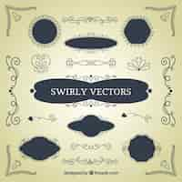 Vettore gratuito decorazione swirly