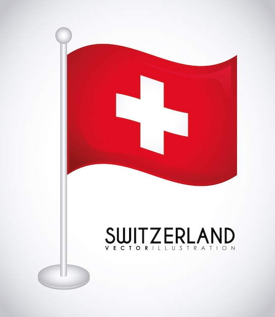 스위스 국가 국기 아이콘 프리미엄 벡터