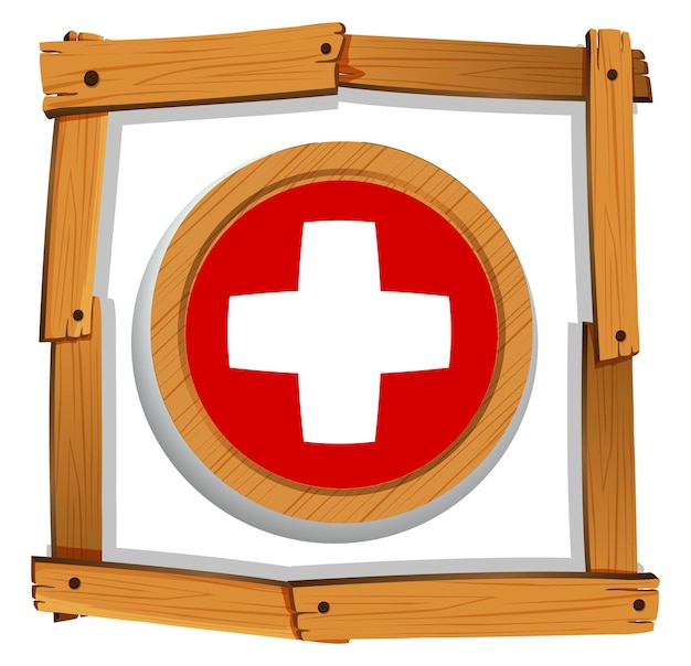 Швейцарский флаг на круглой кнопке