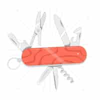 Free vector swiss knife concept illustration