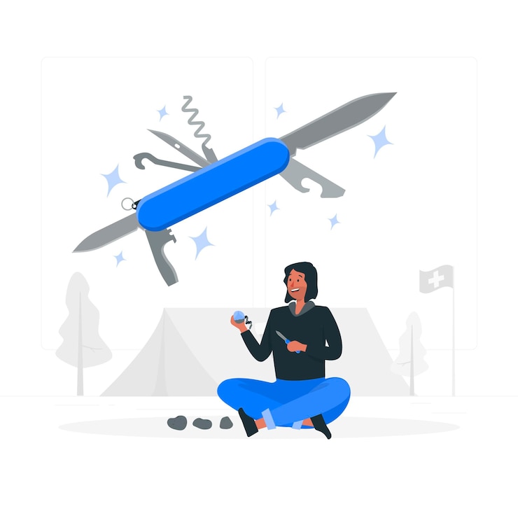 Free Vector swiss knife concept illustration