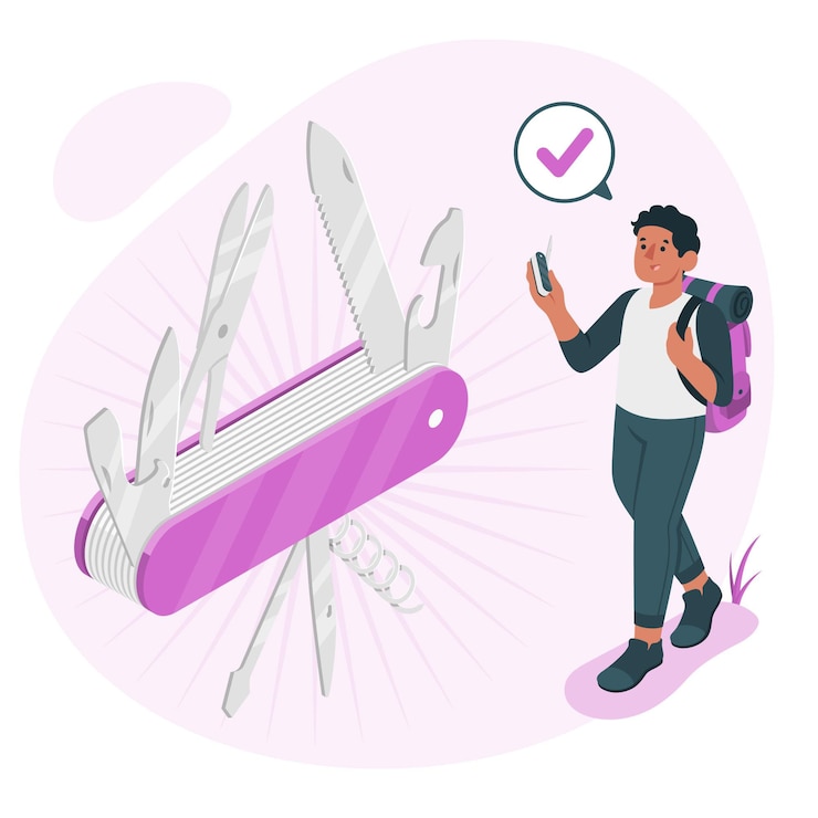 Free Vector swiss knife concept illustration
