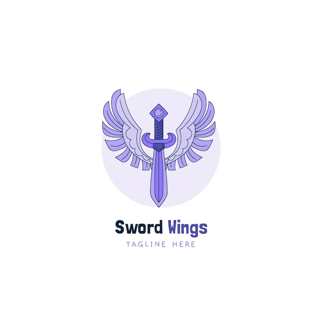 Sword wings logo design