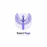 Free vector sword wings logo design