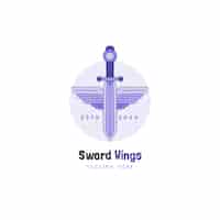 Free vector sword wings logo design