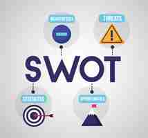 무료 벡터 swot-인포 그래픽 분석