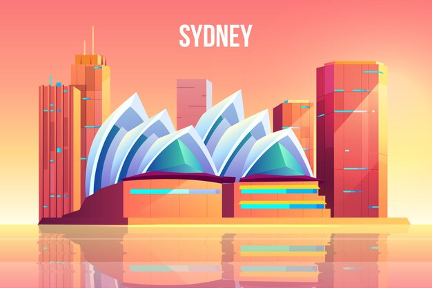Sydney city with opera theater skyline, Australia