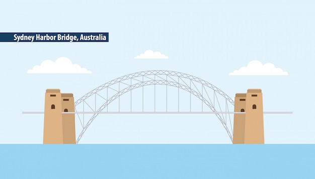 Vettore gratuito sydney harbour bridge, australia