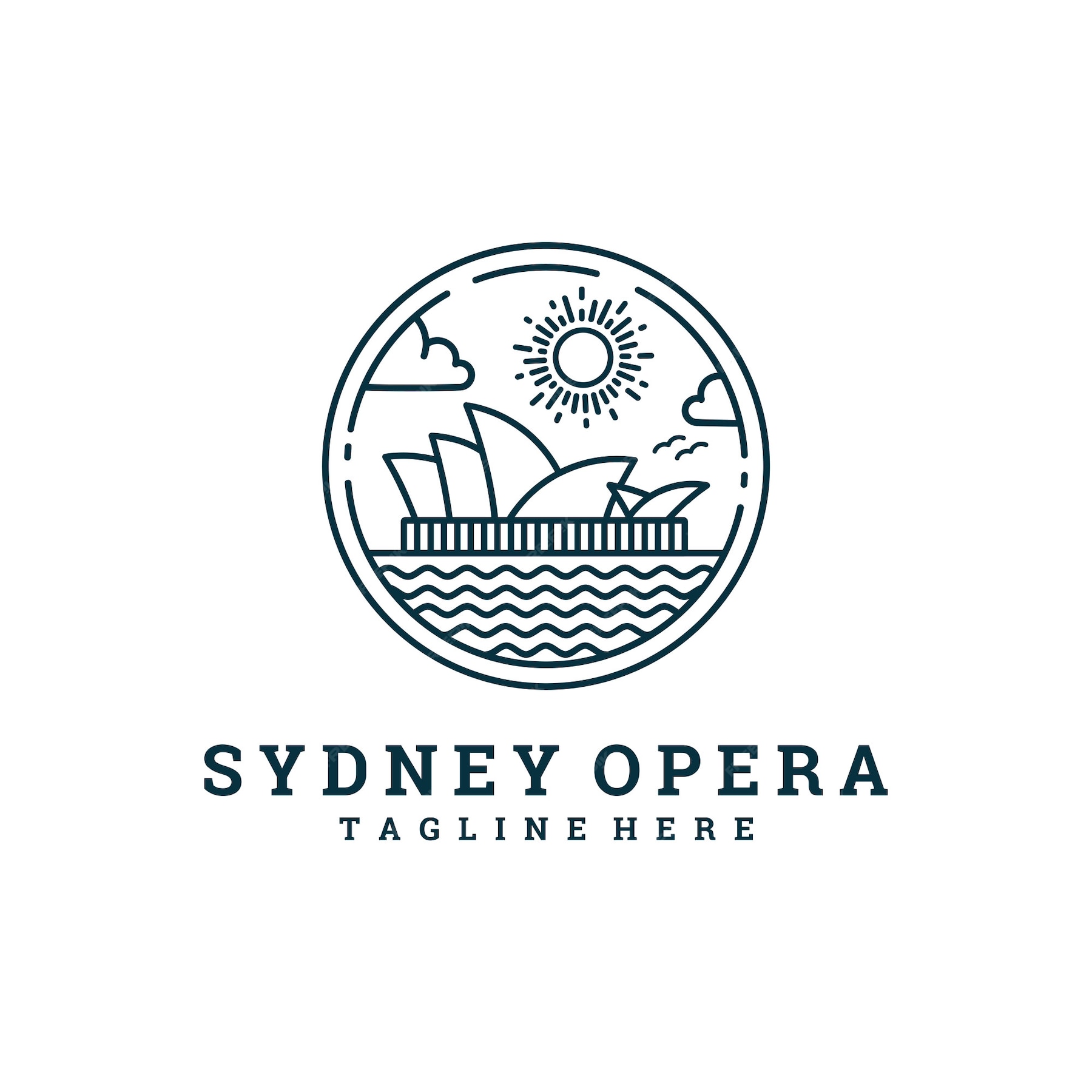Premium Vector | Sydney opera house line logo