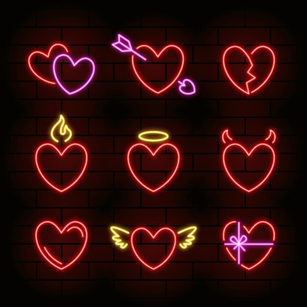 Symbol collection with valentines day theme